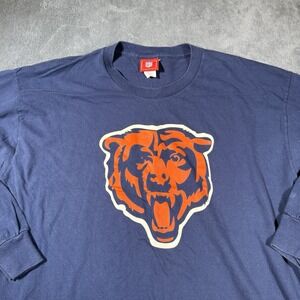 Vintage Chicago Bears NFL Logo Men's XL Navy Blue Crewneck Long Sleeve T Shirt
